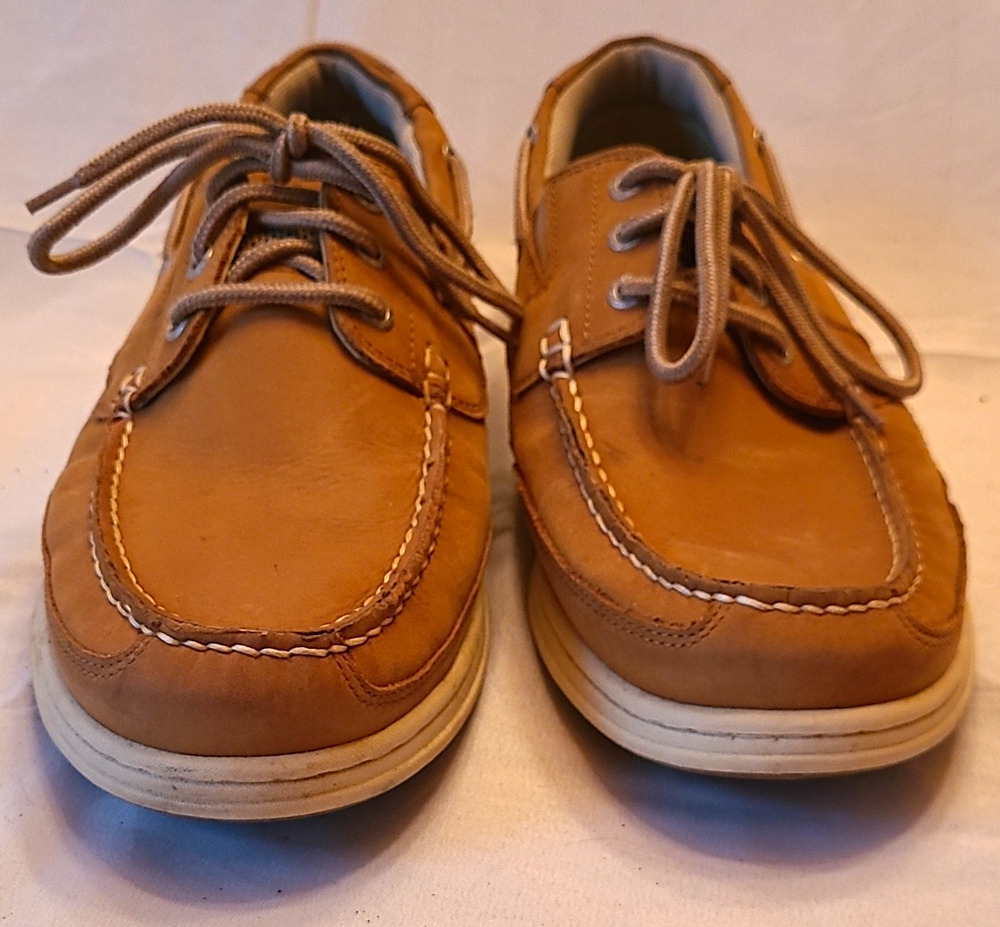 Dockers Size 10 Men's Beacon Leather Boat Shoes Tan Brown Very Good Condition